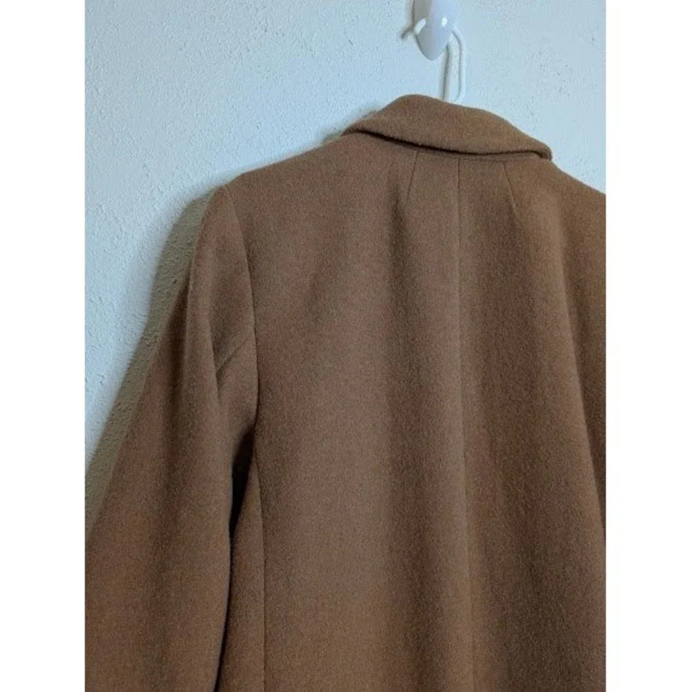 J. Crew Patch‎ Pocket Topcoat Women M Brown Camel Wool Blend Button Up Jacket